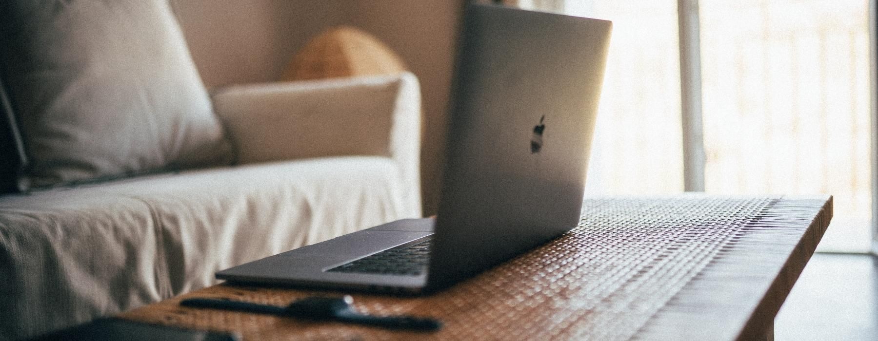 a laptop on a table